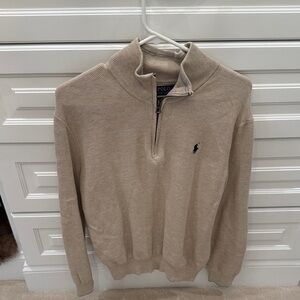 Polo by Ralph Lauren Men's Tan Zip-Up Sweater